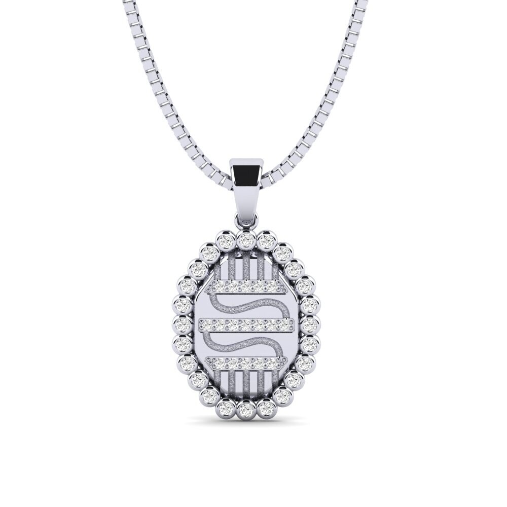 14ct White Gold Moissanite Men's Pendant Diaterov