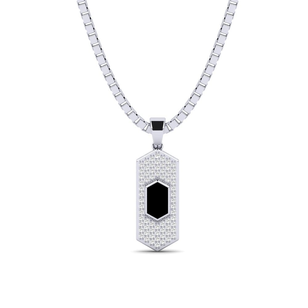 14ct White Gold Moissanite Men's Pendant Dikort