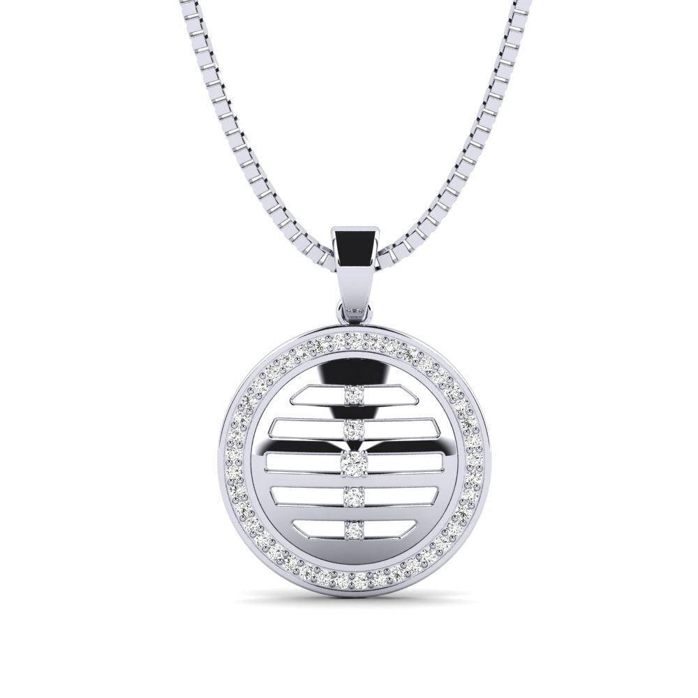 14ct White Gold Moissanite Men's Pendant Flandr