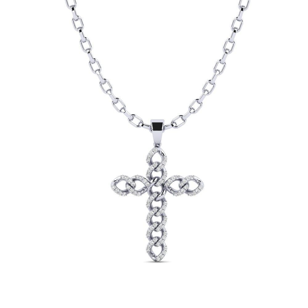 14ct White Gold Moissanite Men's Pendant Latomaningen