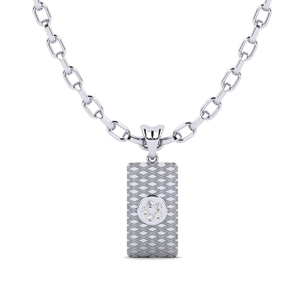 14ct White Gold Moissanite Men's Pendant Lianede