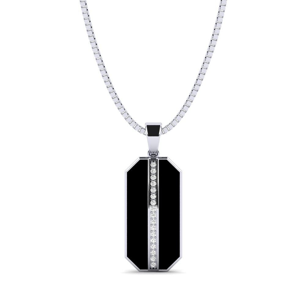 14ct White Gold Moissanite Men's Pendant Loatog