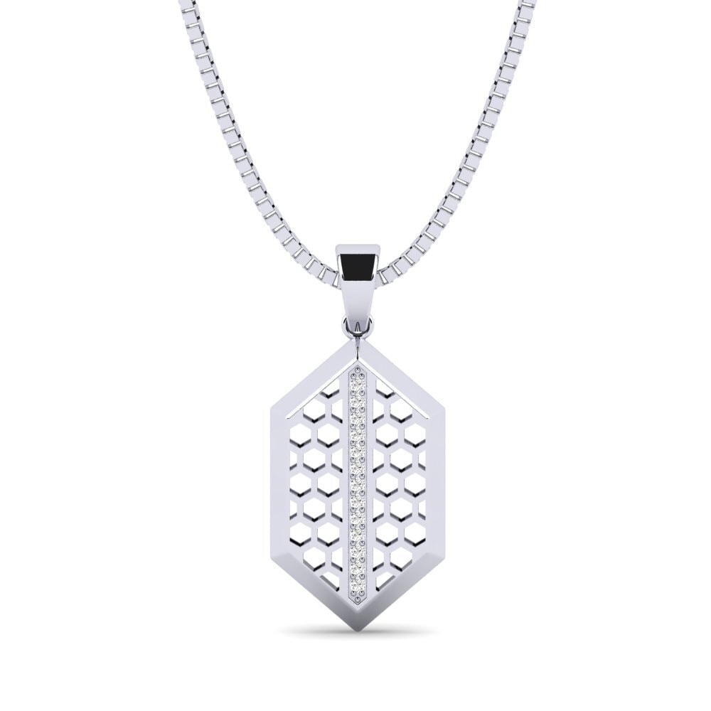 14ct White Gold Moissanite Men's Pendant Loclo