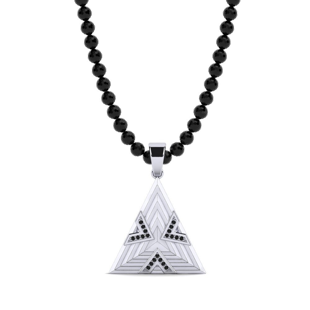 925 Prata de lei Ônix Negro Pingente masculino Matraque