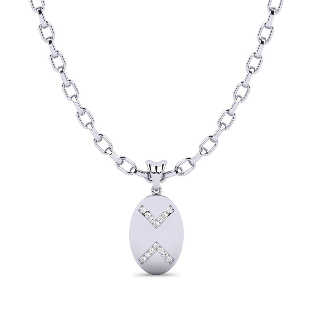 14ct White Gold Moissanite Men's Pendant Messily