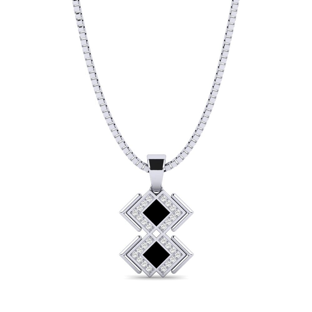 14ct White Gold Moissanite Men's Pendant Midoster