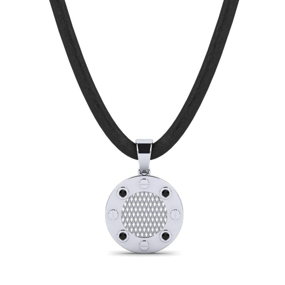 925 Prata de lei Ônix Negro Pingente masculino Minuscule