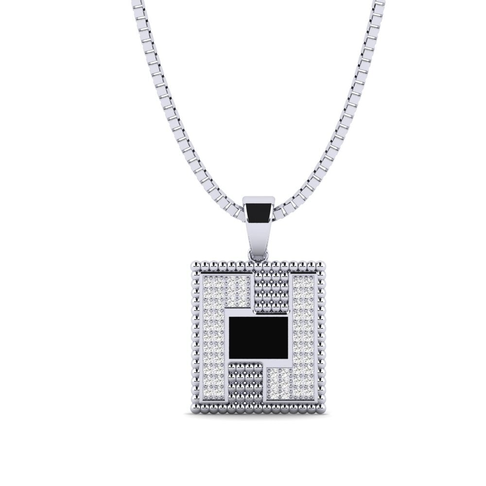 14ct White Gold Moissanite Men's Pendant Minutegas