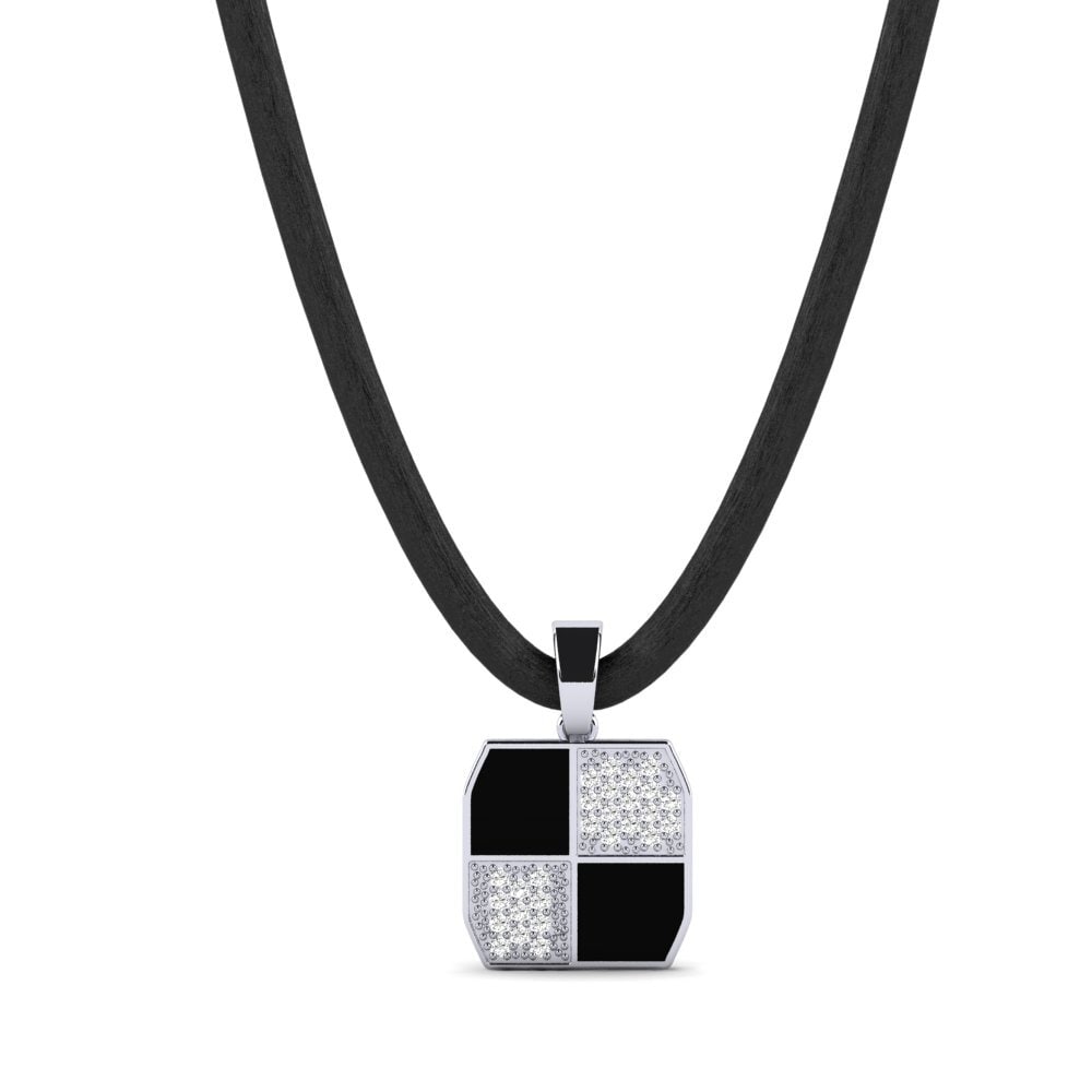 14ct White Gold Moissanite Men's Pendant Monks