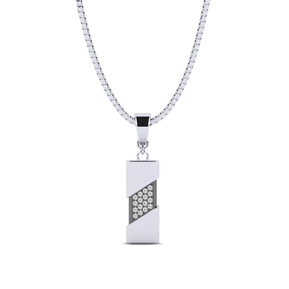 14ct White Gold Moissanite Men's Pendant Neogeic