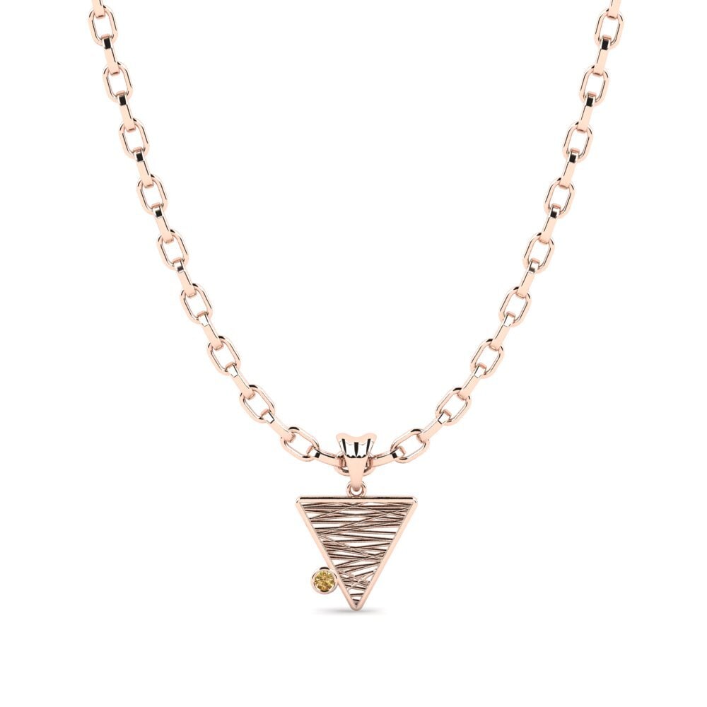 Rotgold 585 Brauner Diamant Herren-Anhänger Nevis