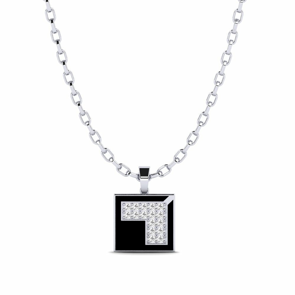 14ct White Gold Moissanite Men's Pendant Nougat