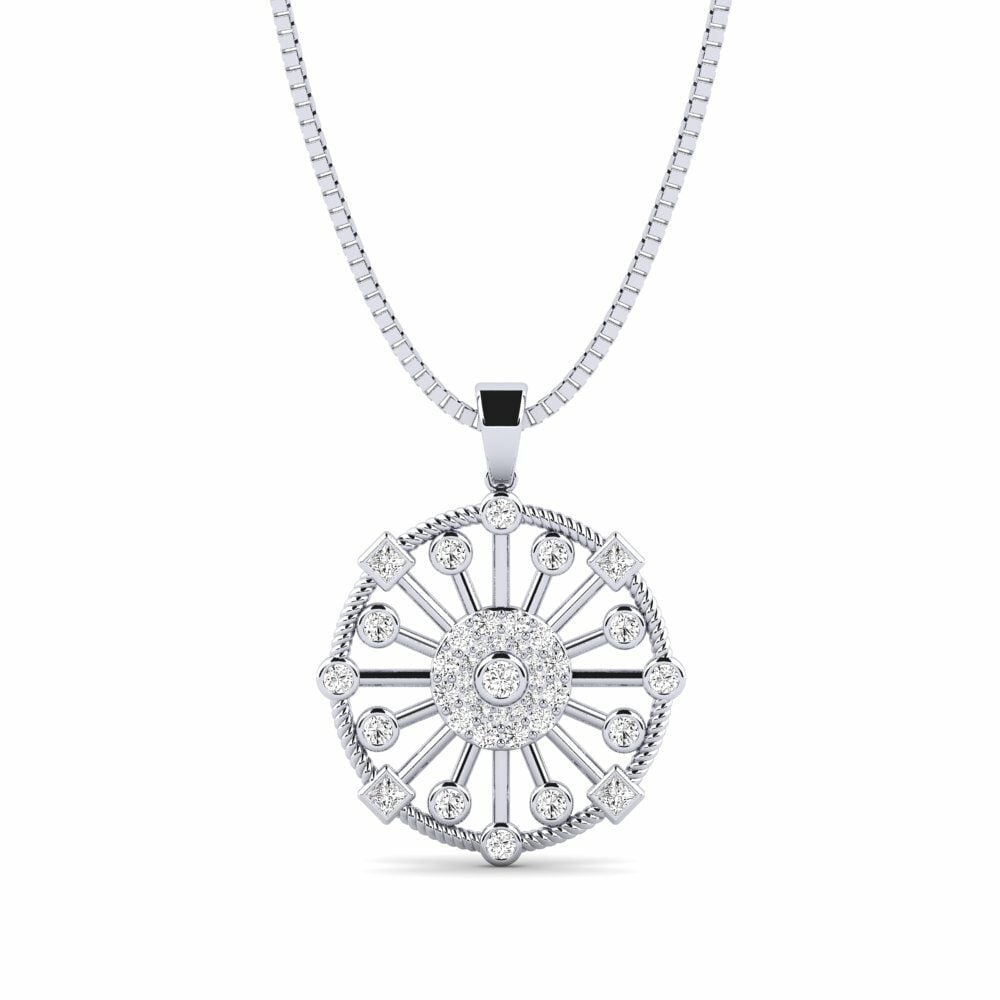 14ct White Gold Moissanite Men's Pendant Oratorio