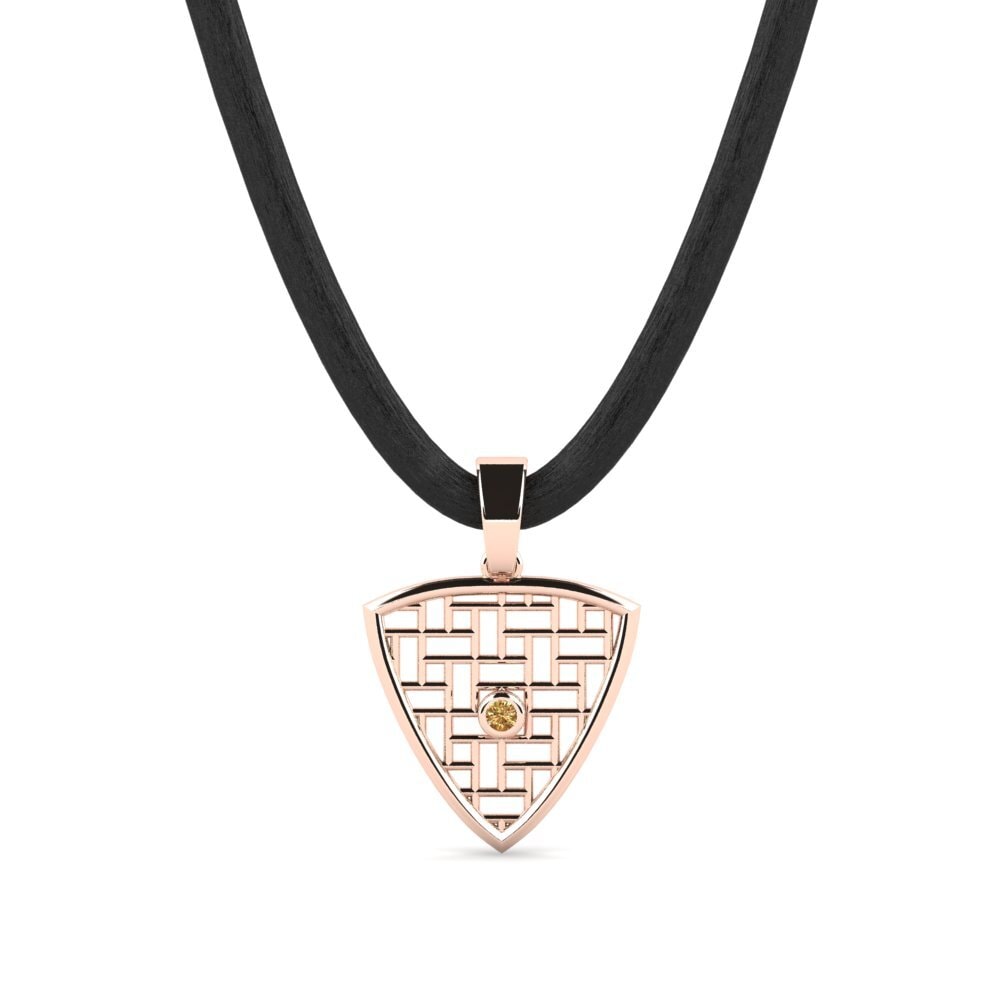 Rotgold 585 Brauner Diamant Herren-Anhänger Oslin