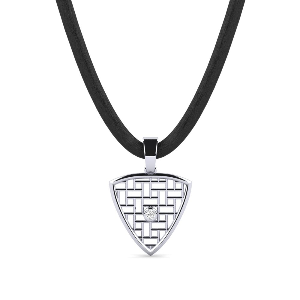 14ct White Gold Moissanite Men's Pendant Oslin