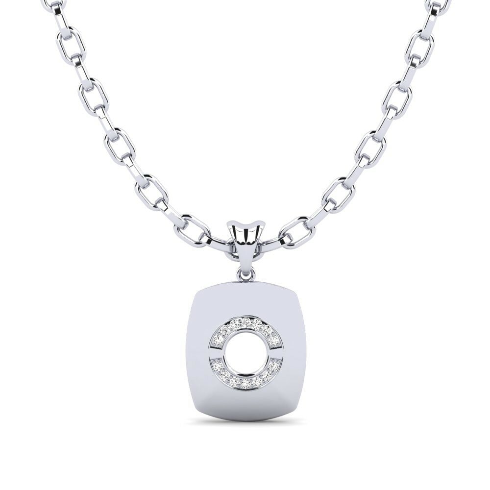 14ct White Gold Moissanite Men's Pendant Panay