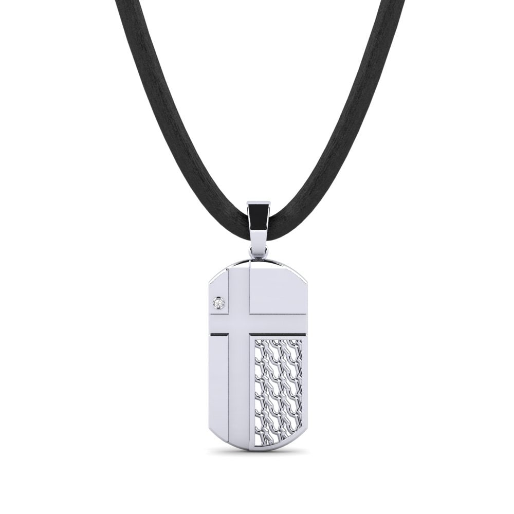 14ct White Gold Moissanite Men's Pendant Pitance
