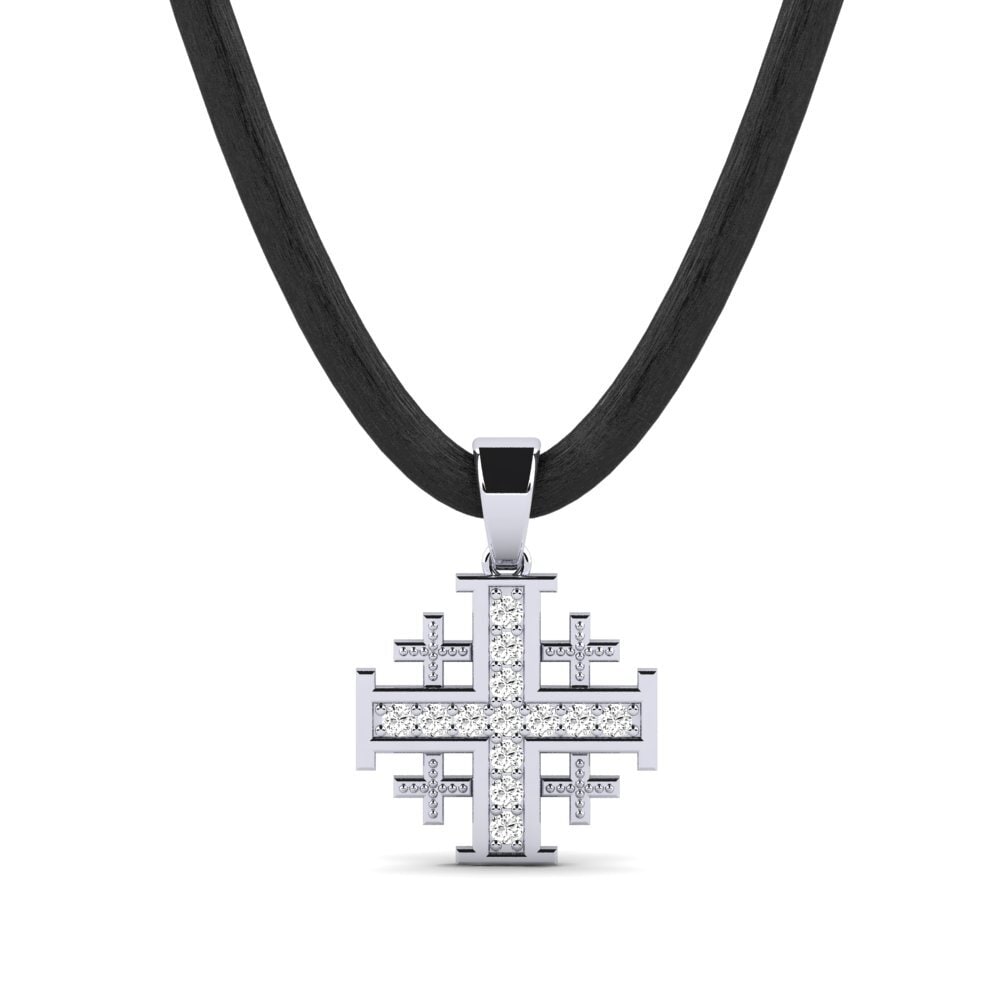 14ct White Gold Moissanite Men's Pendant Plado