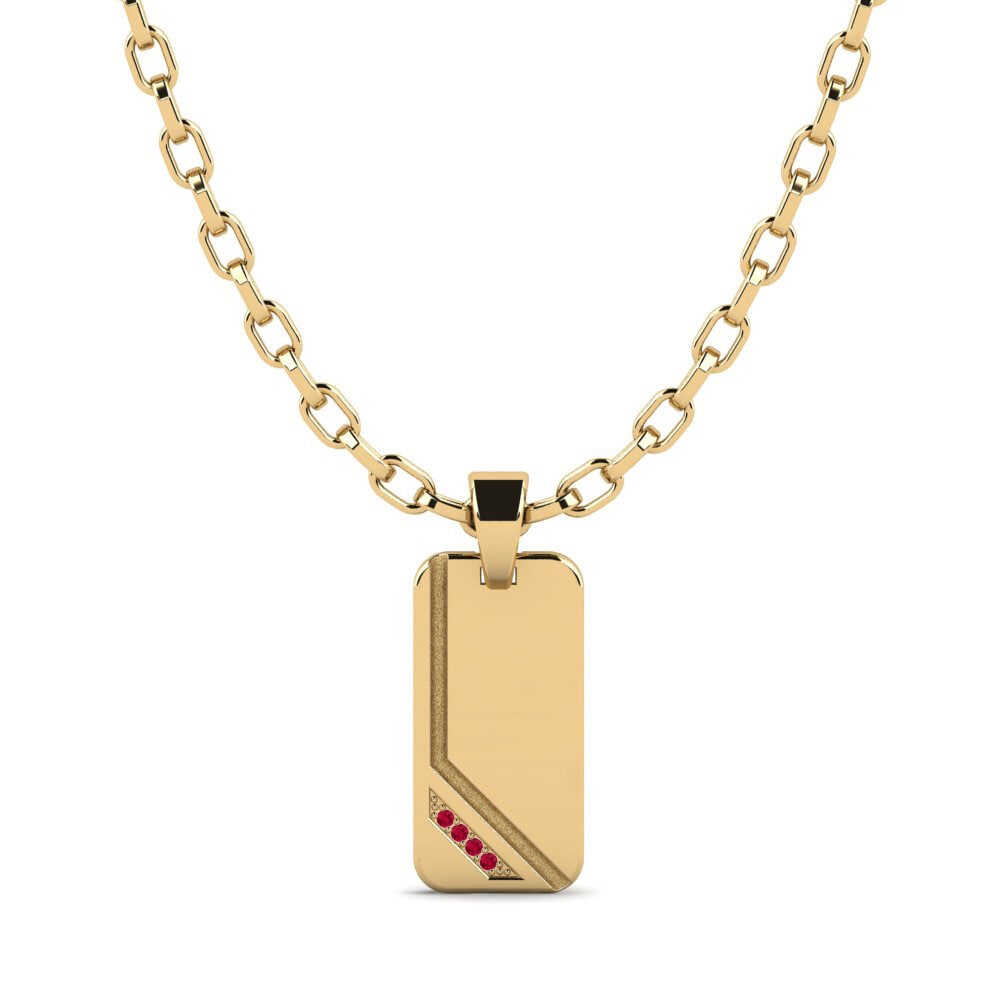 14K Geel Goud Heren hanger Quinconcele