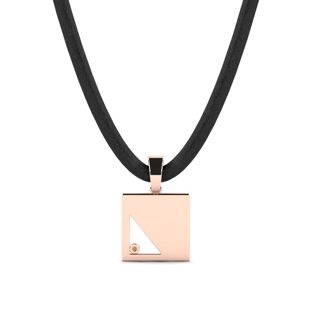 Rotgold 585 Brauner Diamant Herren-Anhänger Renal