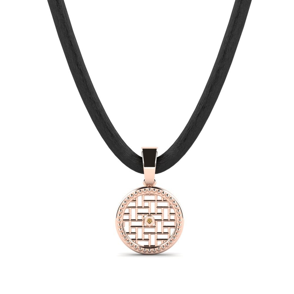 Rotgold 585 Brauner Diamant Herren-Anhänger Reveil