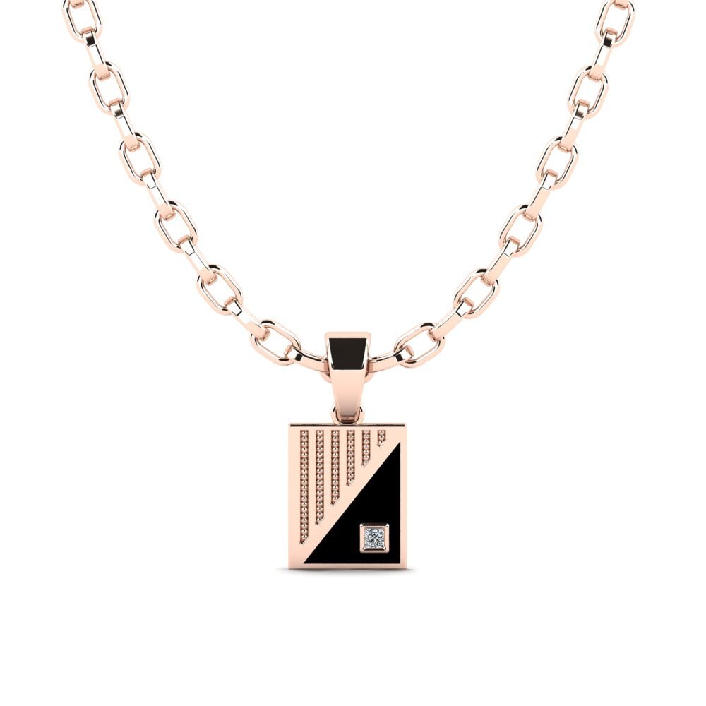 Ouro Rosa 14K Princesa Pingente masculino Russe