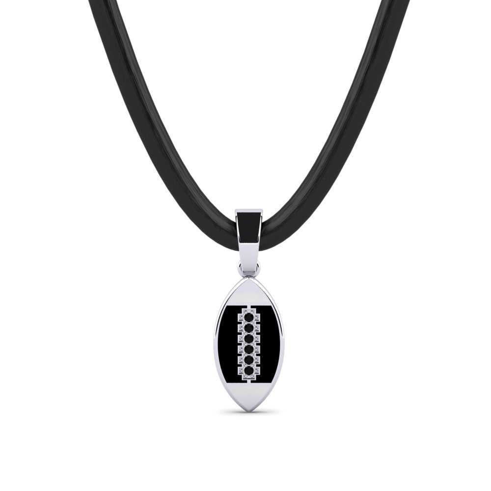 18K Wit Goud Zwarte Saffier Heren hanger Seanitte