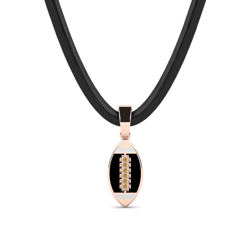 Rotgold 585 Brauner Diamant Herren-Anhänger Seanitte