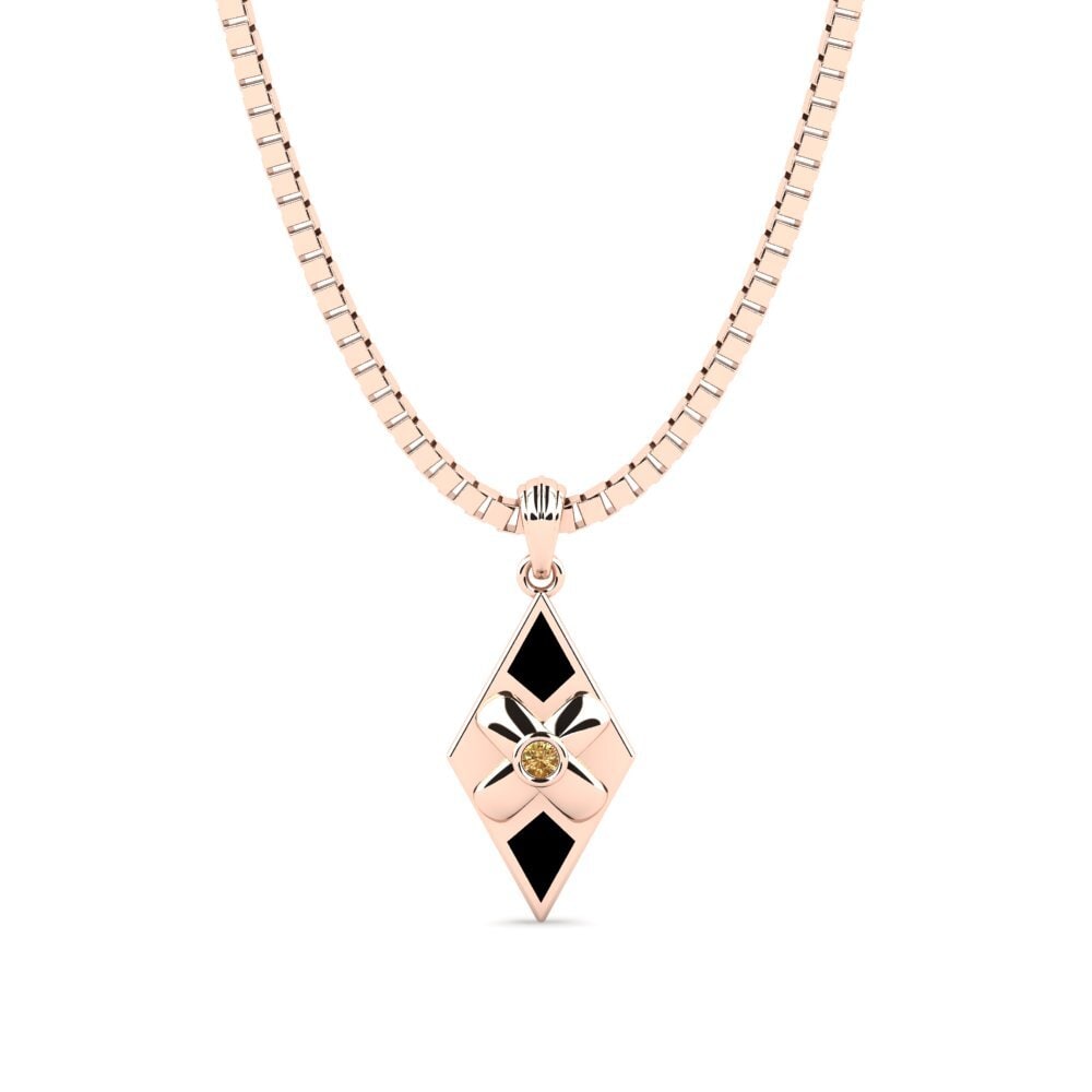 Rotgold 585 Brauner Diamant Herren-Anhänger Secalis