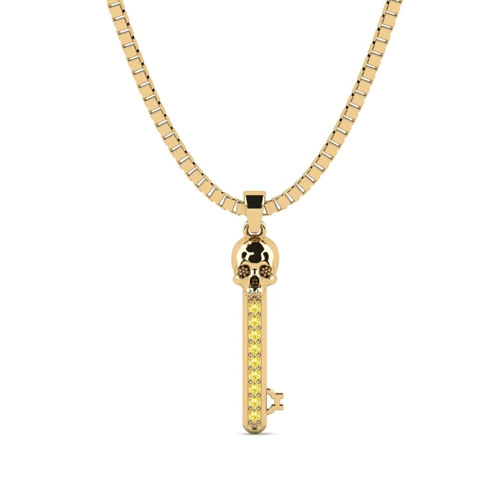 Saphir Jaune Pendentif pour homme Stosed