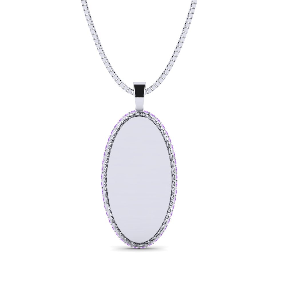 Weißgold 375 Amethyst Herren-Anhänger Styria