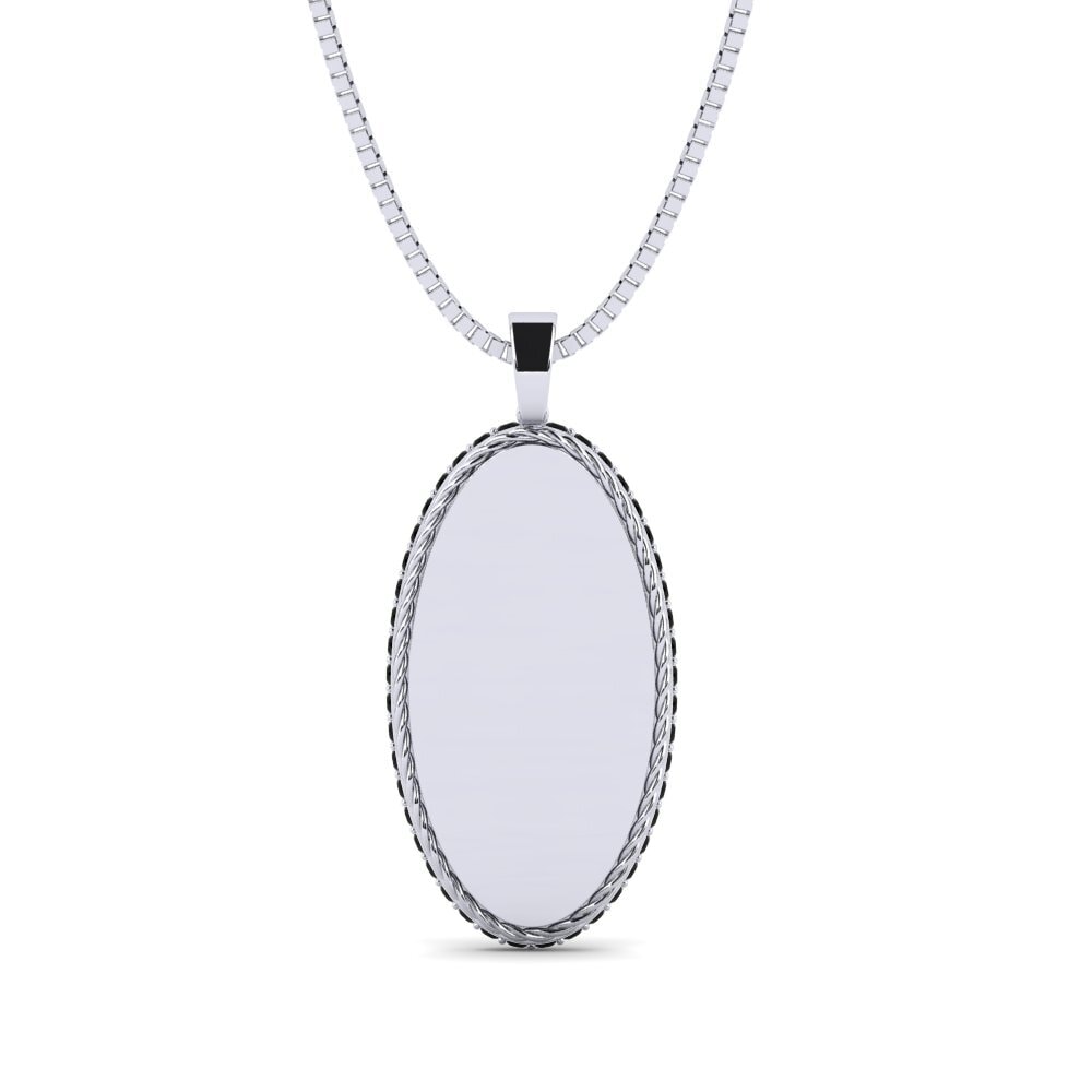 Weißgold 375 Schwarzer Diamant Herren-Anhänger Styria
