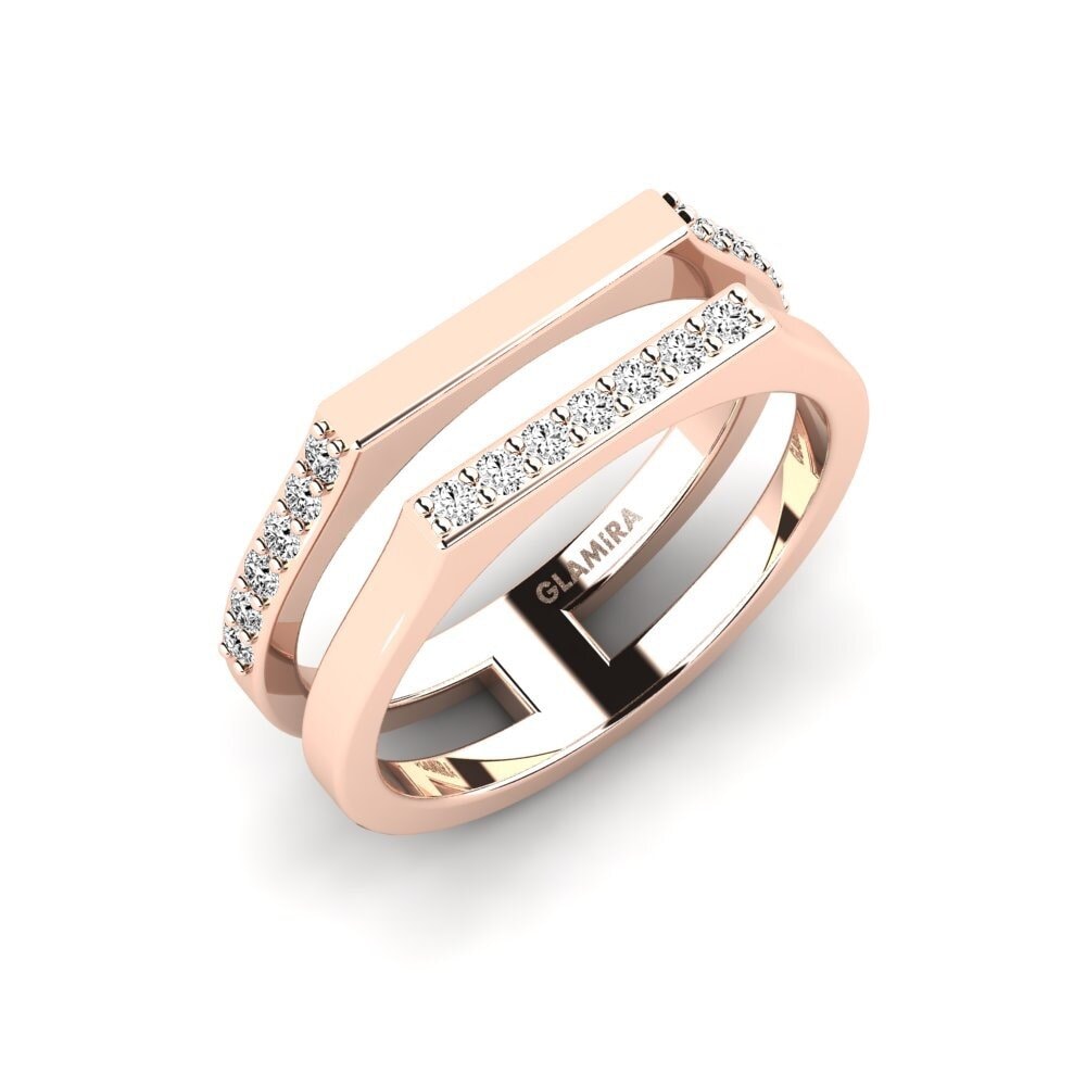 Or rose 14k Moissanite Bague Amanfs