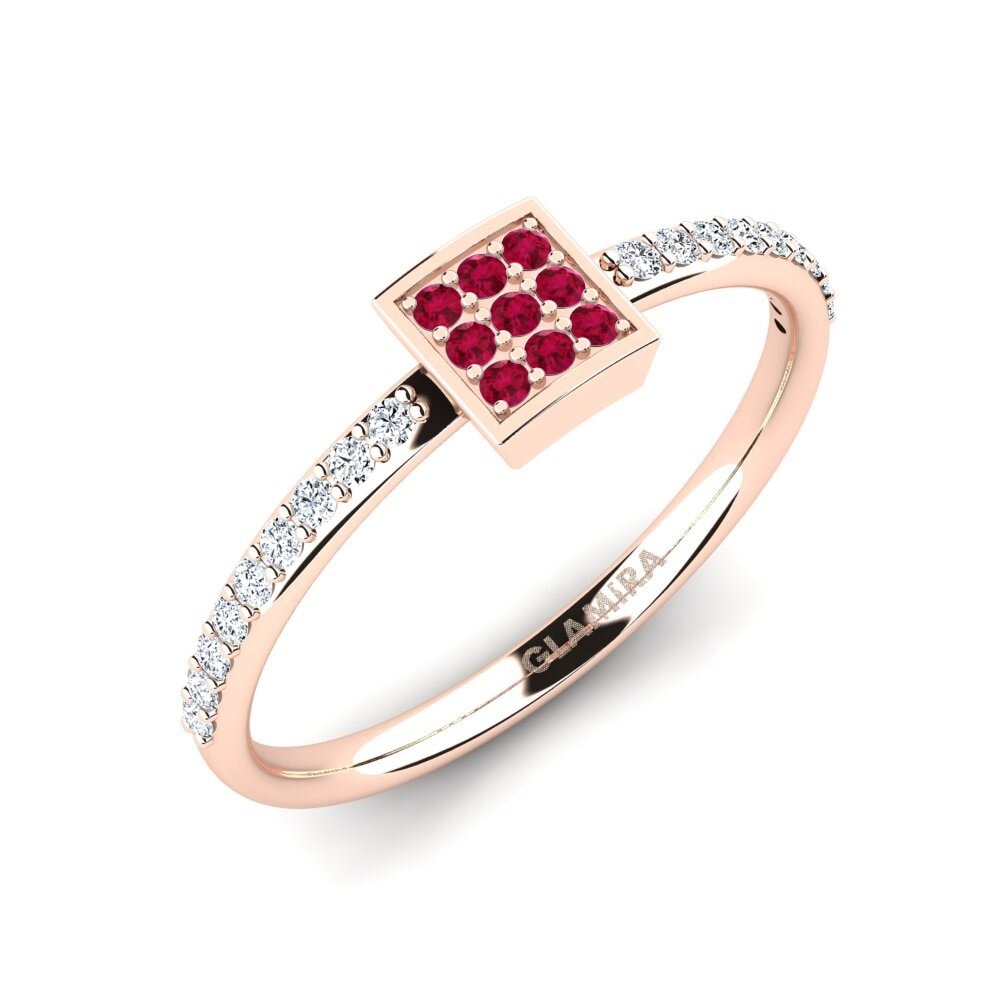 14ct Rose Gold Ruby Engagement Ring Apiral