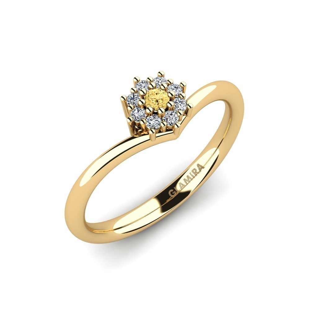 Diamante Amarillo Anillo Crecyden