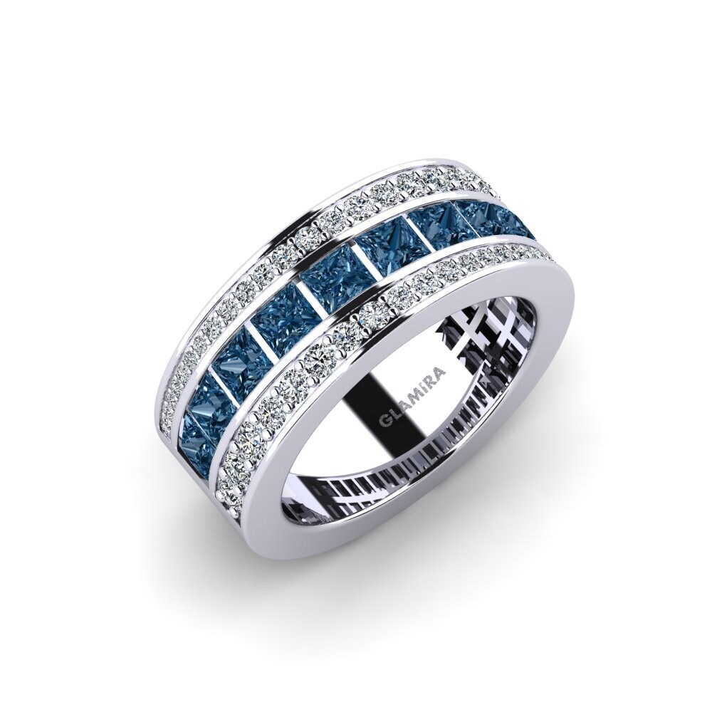 950 Platinum Blue Diamond Ring Letoga