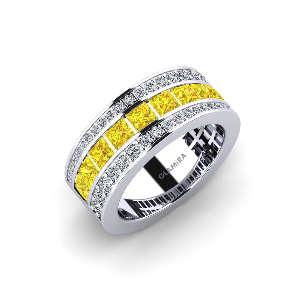 950 Platinum Yellow Sapphire Ring Letoga