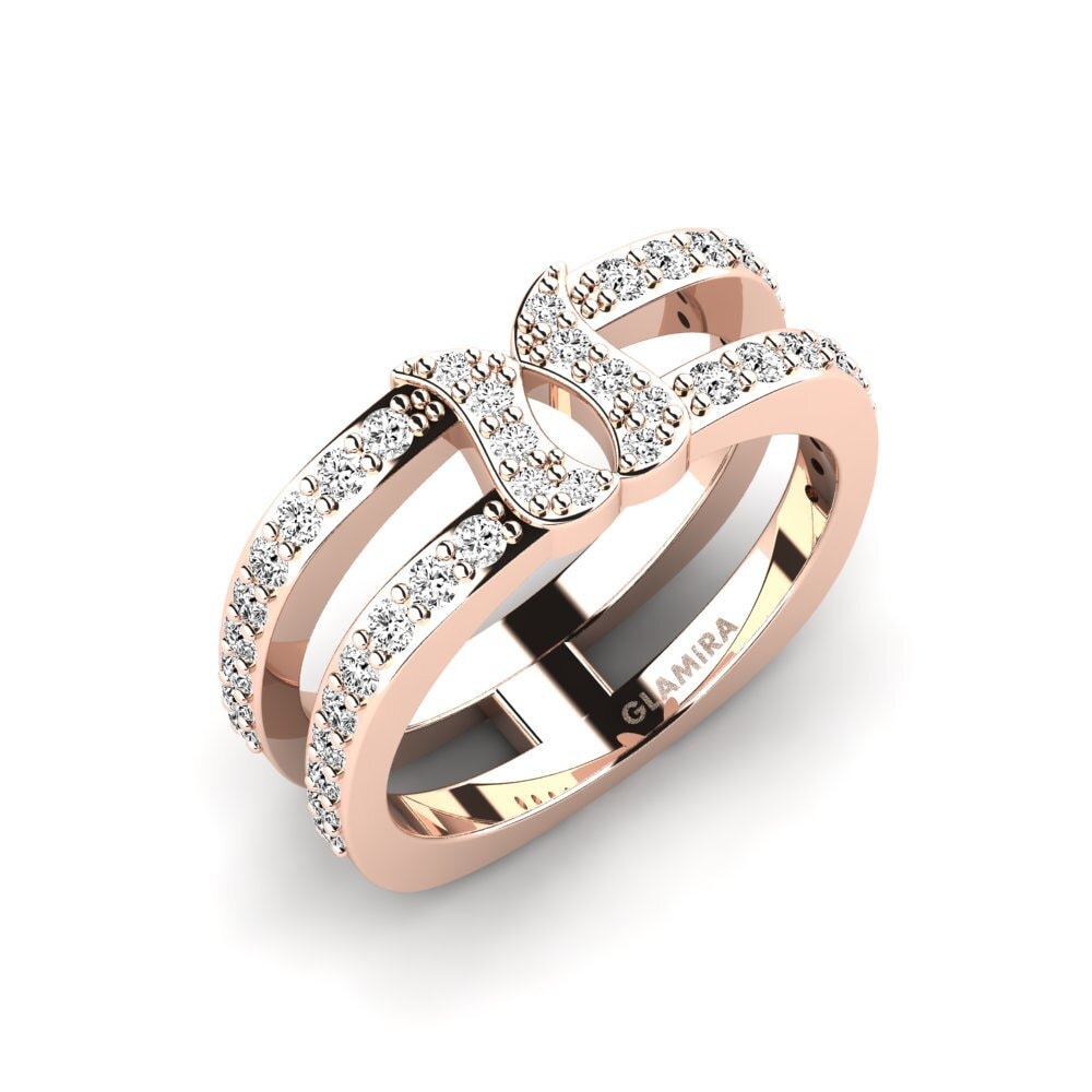 Or rose 14k Moissanite Bague Maersa