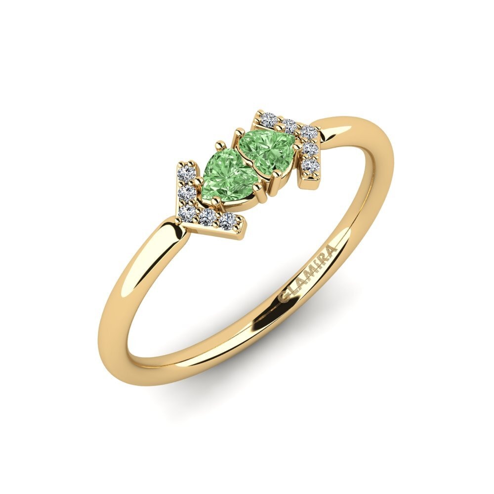 Diamante Verde Anillo Pusher