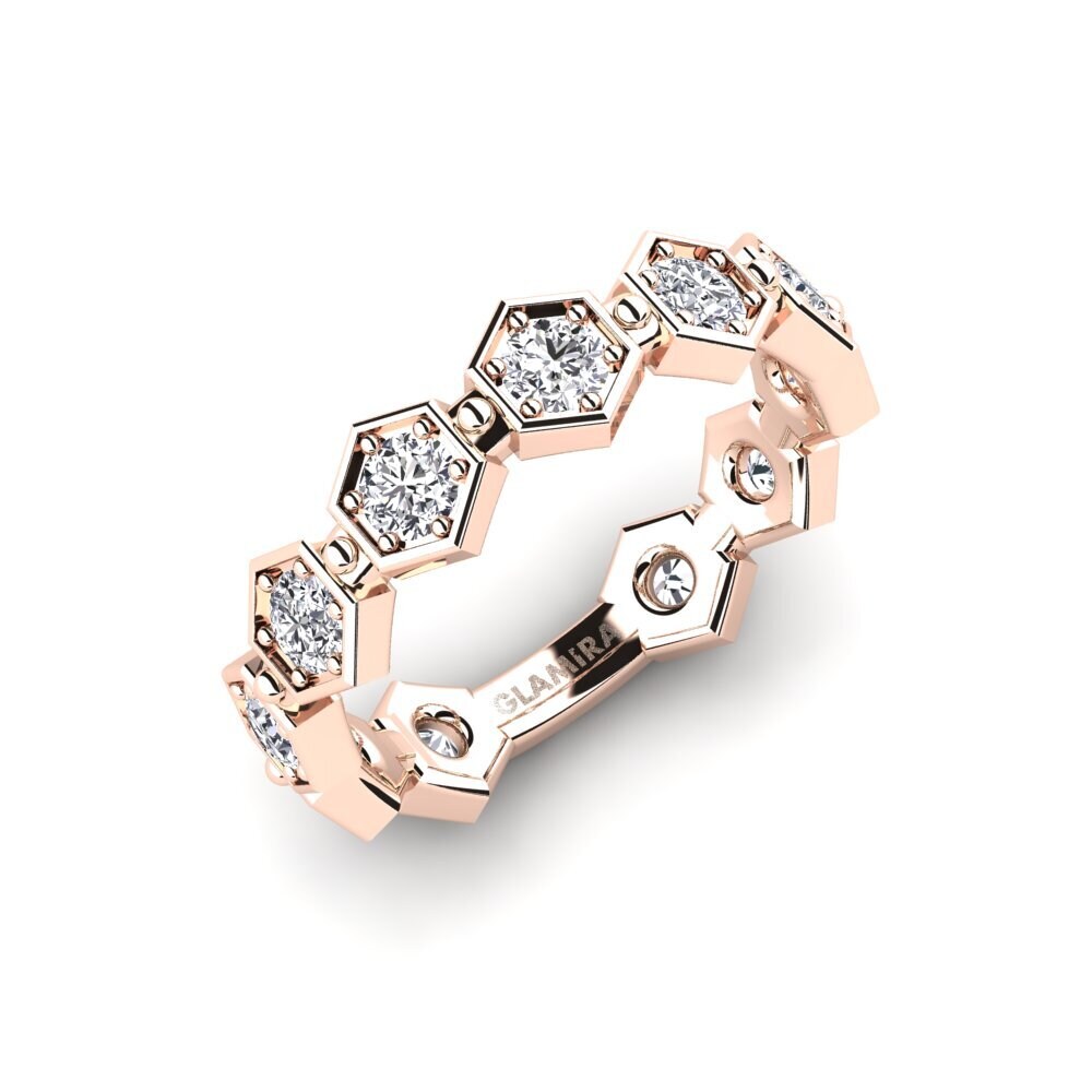 Or rose 14k Moissanite Bague Runtert