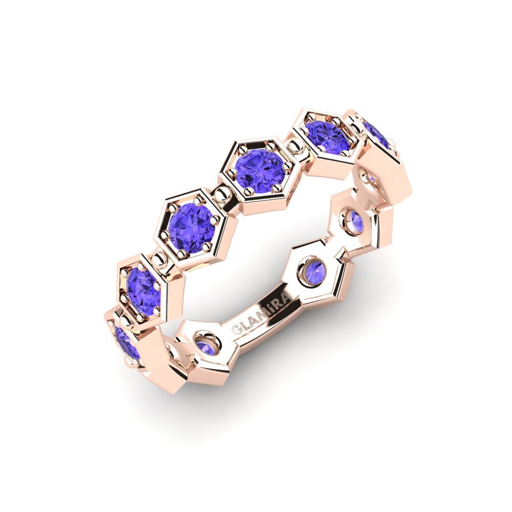 Or rose 14k Tanzanite Bague Runtert