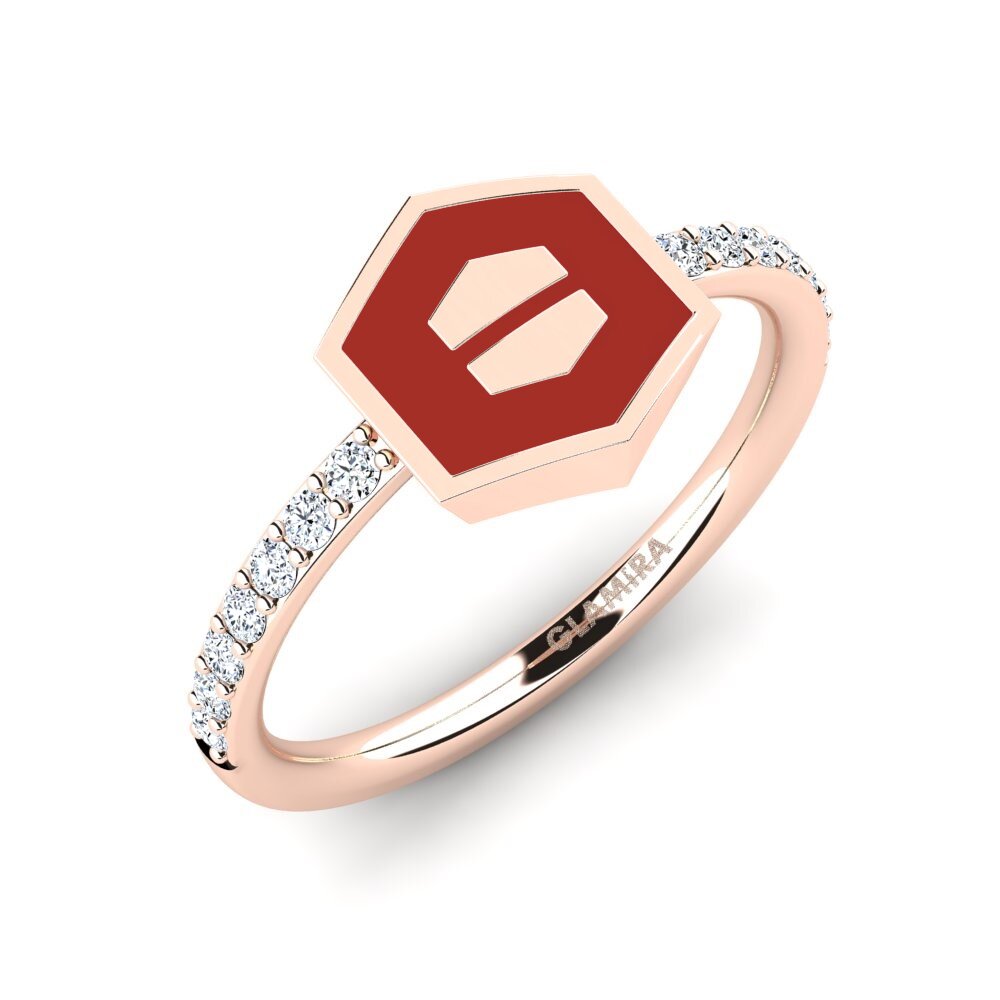 Rotgold 585 Ring Sahiralt