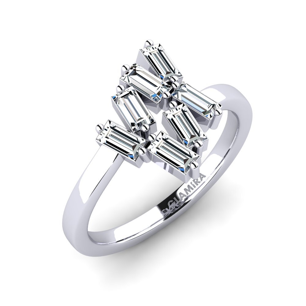 14ct White Gold Ring Sometied