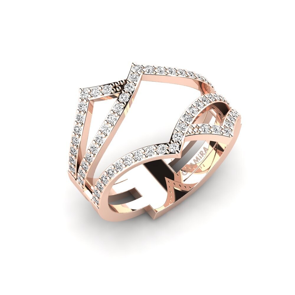 Or rose 14k Moissanite Bague Tinara