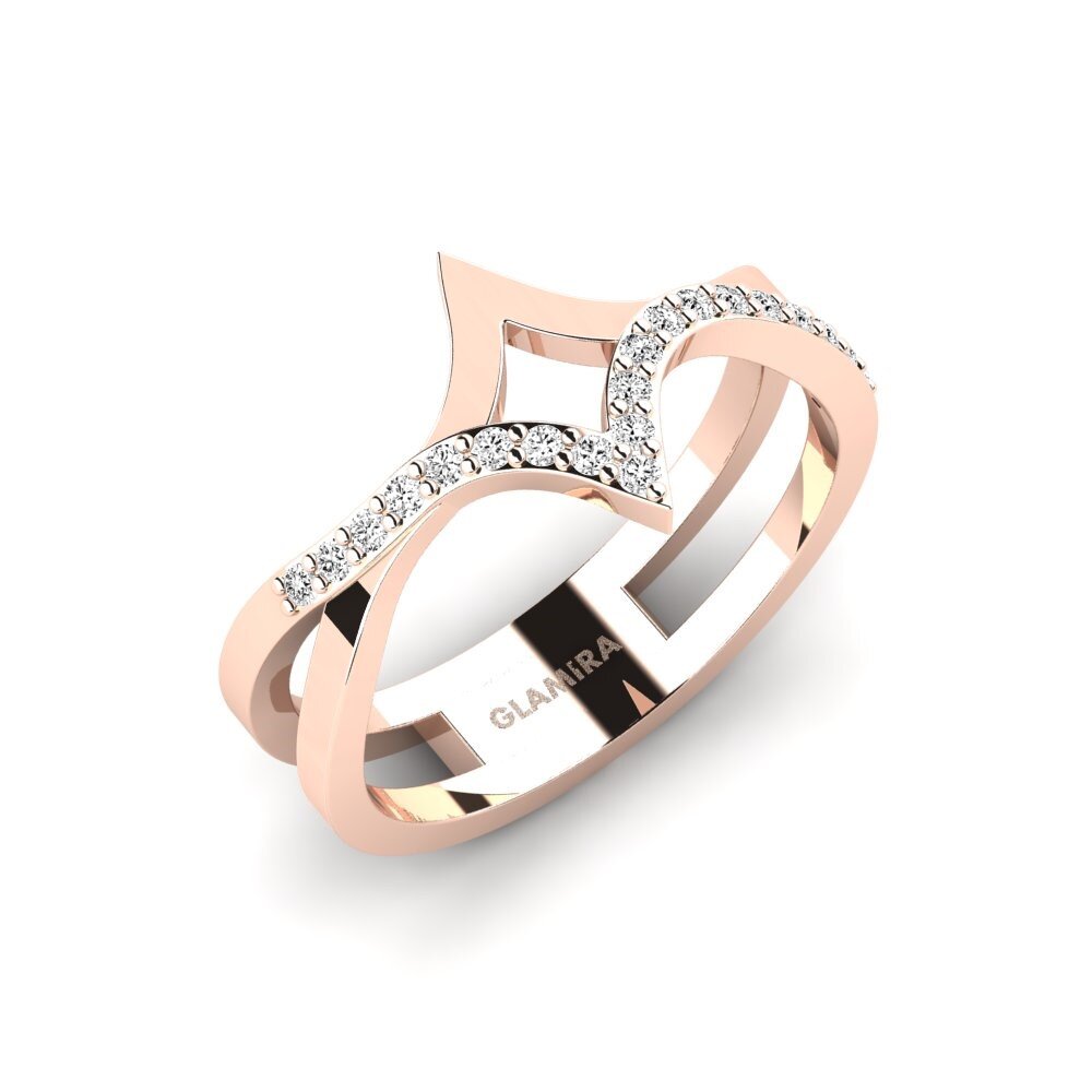 Or rose 14k Moissanite Bague Yui
