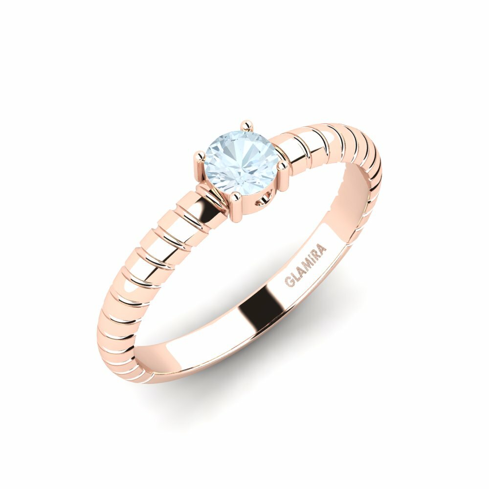 Rotgold 585 Aquamarin Verlobungsring Yuliress