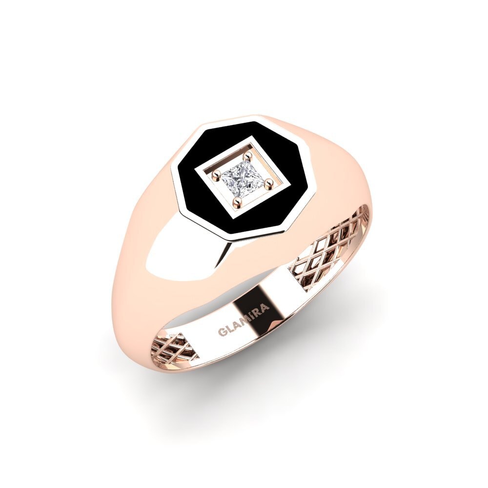 18ct Rose Gold Diamond Men's Ring Nideca