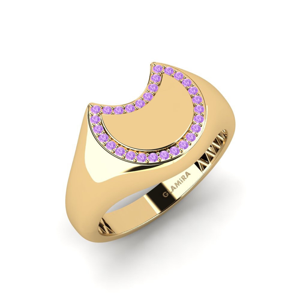 14ct Yellow Gold Amethyst Men's Ring Odinsa