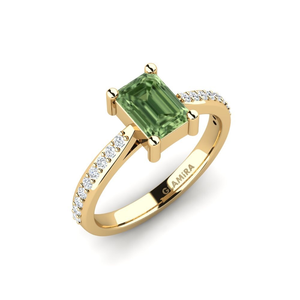 Emerald Cut Green Sapphire Engagement Ring Frec - Emerald