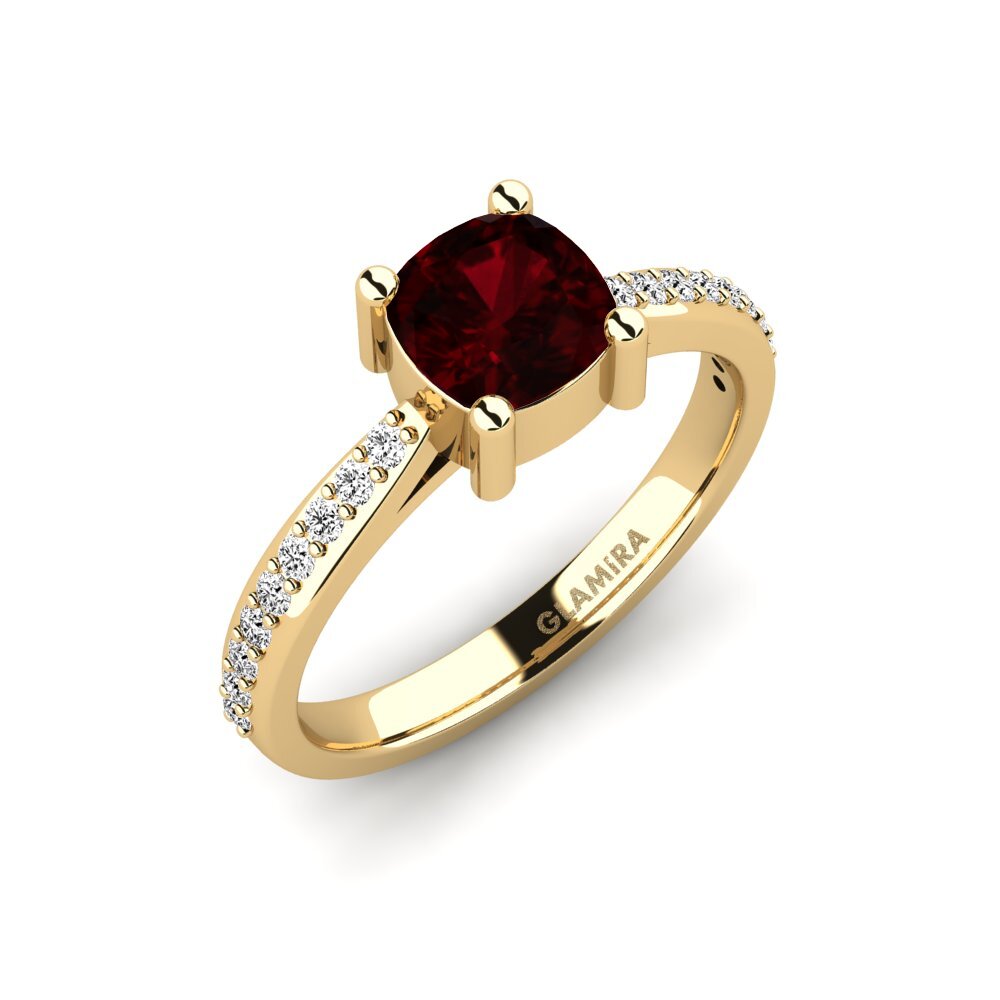 Garnet Engagement Ring Frec - Cushion